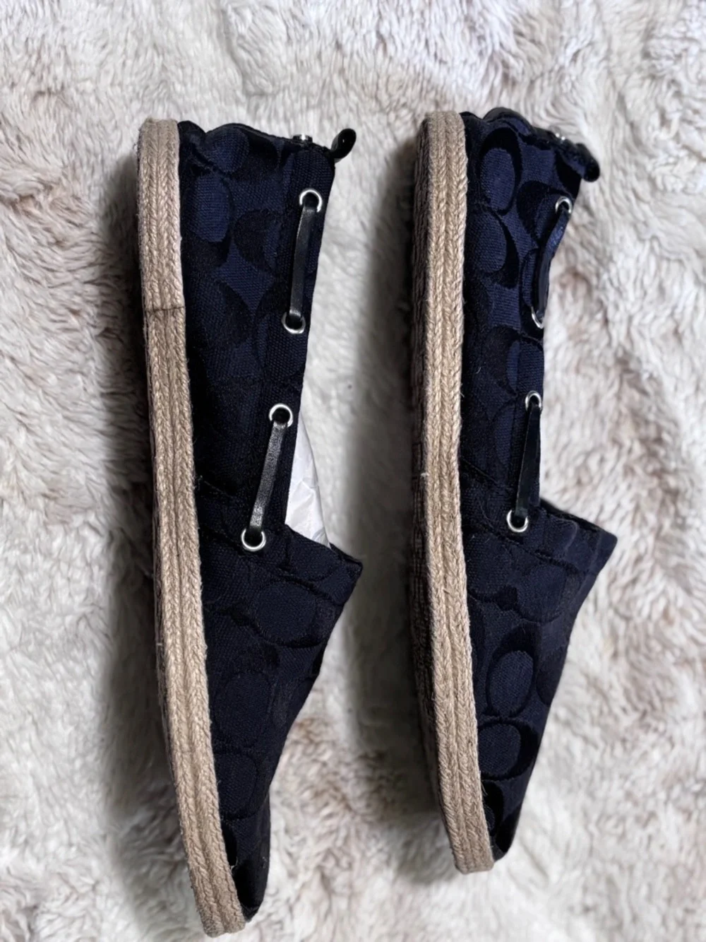 Coach Mellow Signature Jacquard Logo Espadrilles Flats Size 10